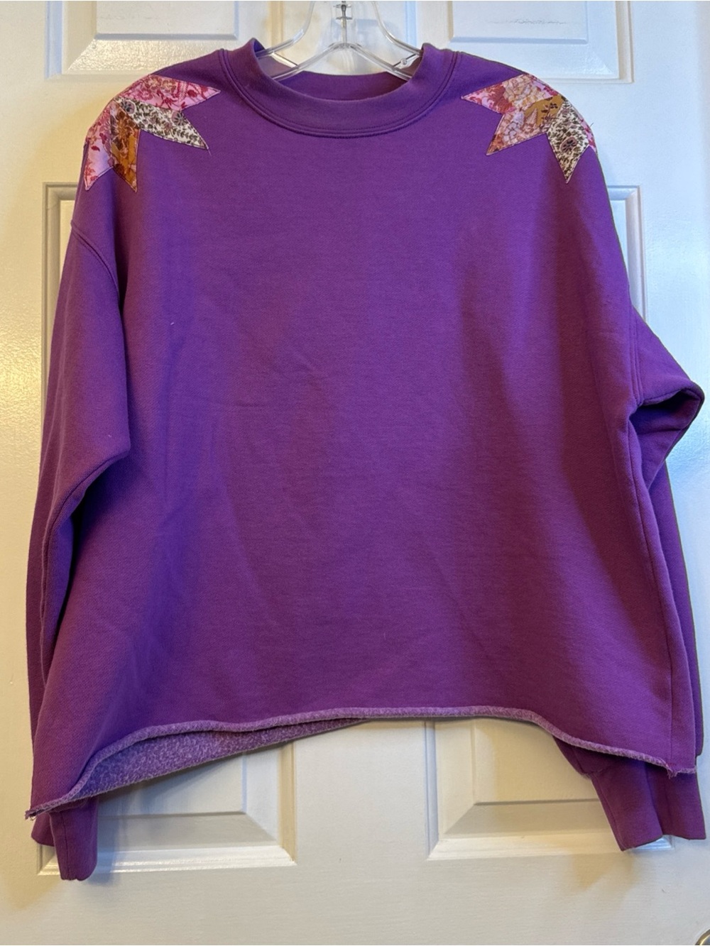 Xirena Estella Wisteria Sweatshirt Boho Quilt Star Floral Patchwork Womens Small - Picture 3 of 9